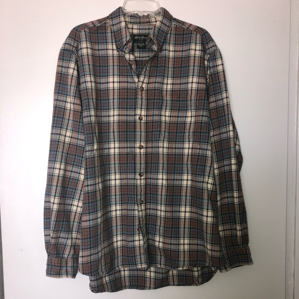 Eddie Bauer Button Up Plaid Flannel Men’s Shirt